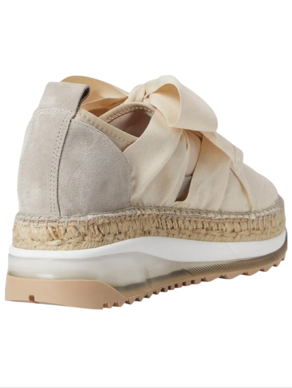 Free People Chapmin Espadrille Sneaker Ivory Ribbon Lace Platform Shoe Sz 7 - Picture 4 of 14